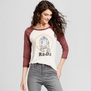 Star Wars R2-D2 Cream Burnout Raglan Tee XL
